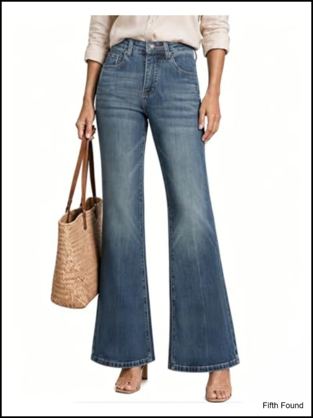 High Waisted Bell Bottom Jeans Stretchy Flare Bootcut Denim Pants